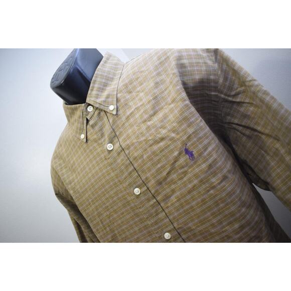 Polo Ralph Lauren Dress Shirt Classic Long Sleeve Plaid Mens Size 17.5 XL - Picture 1 of 8